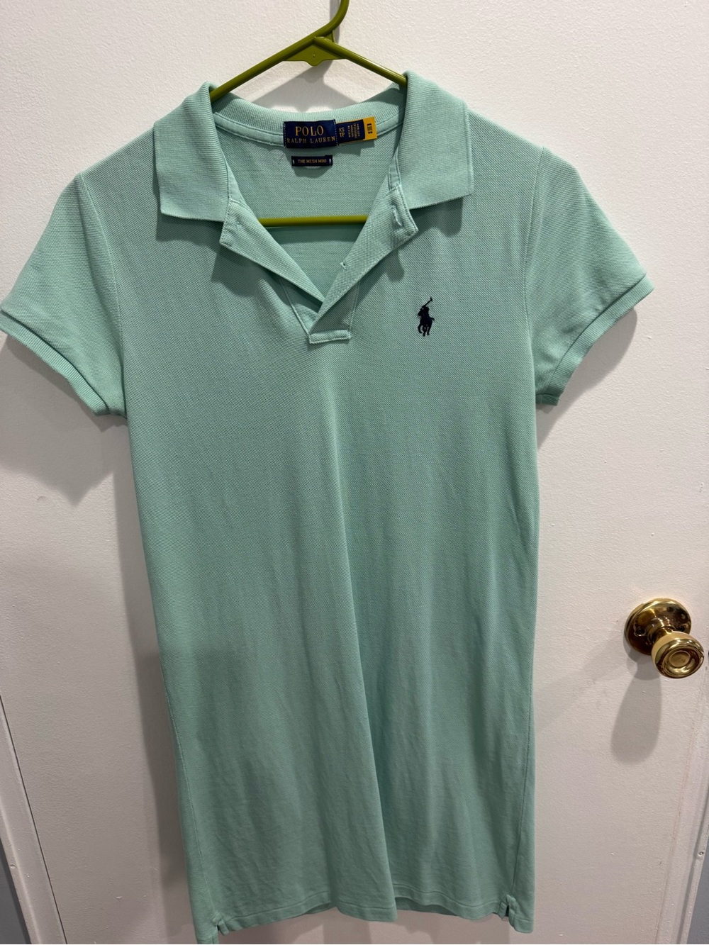 Polo by Ralph Lauren Mint Polo Shirt Dress with Navy Logo